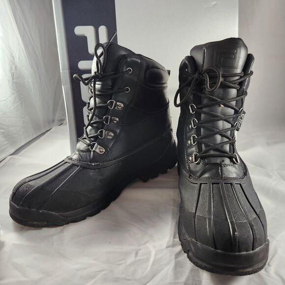 Fila Men\'s Sz 12 Weathertech Extreme Waterproof Duck Boots Black - Used w/ Box main image 8